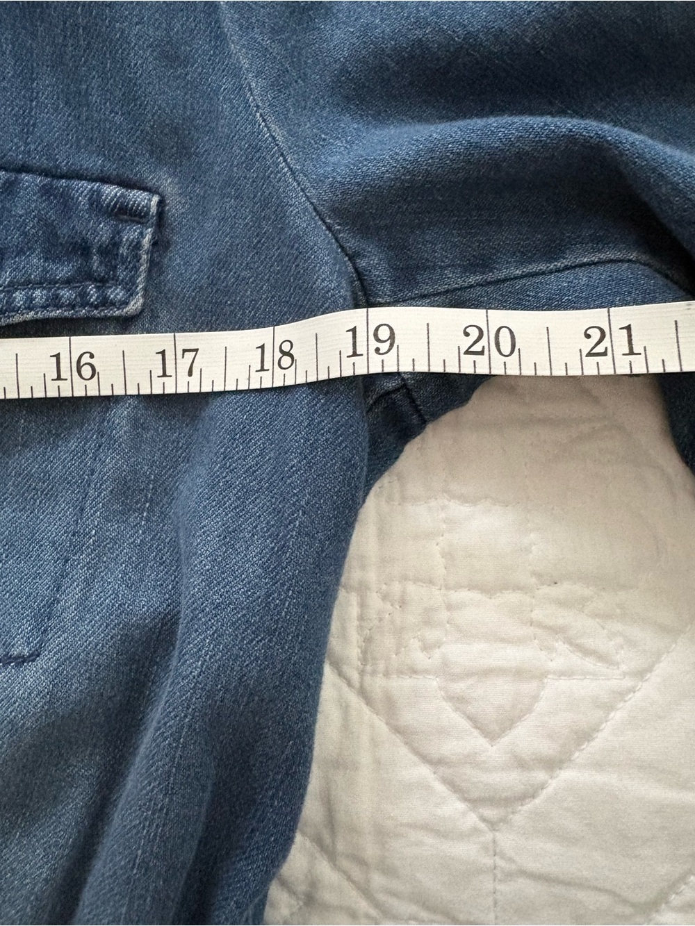 J. Jill Petite Small Blue Denim Button-Front Jacket - Picture 3 of 6
